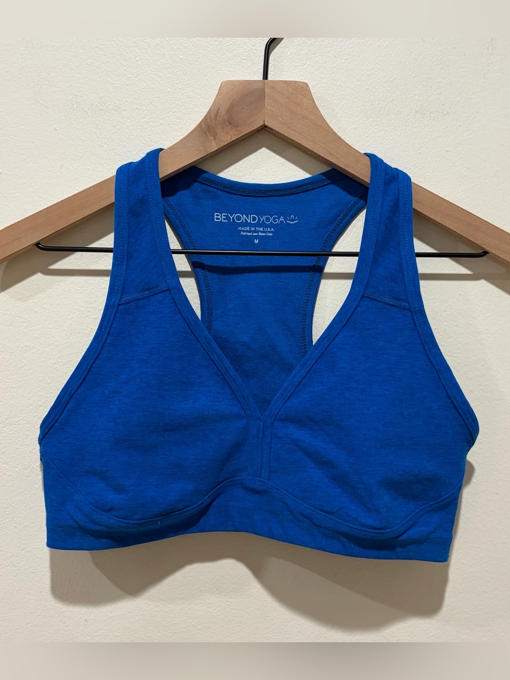 Beyond Yoga Spacedye Lift Your Spirits Blue Sports Bra - Women’s Size Medium